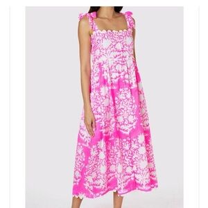 Juliet Dunn Pink and White Sleeveless Dress